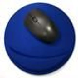INF Tapis de souris ergonomique avec repose-poignet rond Bleu