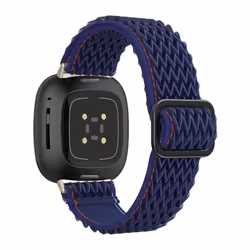 INF Bracelet de montre en nylon pour Fitbit Versa 3/4 Bleu foncé
