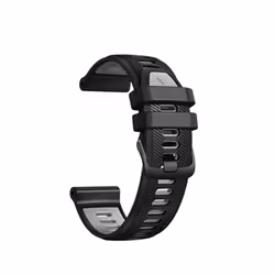 INF Bracelet de montre en silicone pour Garmin Forerunner 965/955 et autres modèles Noir + Gris