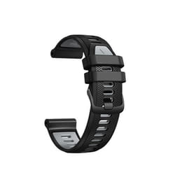 INF Bracelet de montre en silicone pour Garmin Forerunner 965/955 et autres modèles Noir + Gris
