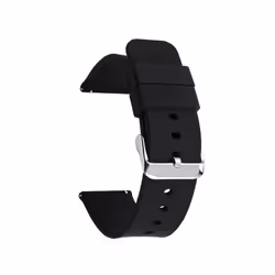 Bracelet de montre universel en silicone INF - Noir - 24 mm - Water resistant - Analogique - Sport