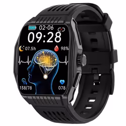 INF Montre connectée avec aide au sommeil ECG appels Bluetooth Le noir