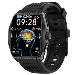 INF Montre connectée avec aide au sommeil ECG appels Bluetooth Le noir