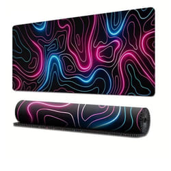 Tapis de souris - INF - Grand - Noir - Adapté aux jeux - Espace pour clavier et souris