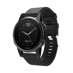 Bracelet pour Garmin Fenix 5S Plus - INF - Silicone - Noir - Adulte - Mixte