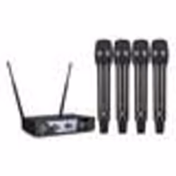 Système de microphone sans fil - INF - Pack de 4 microphones professionnels avec récepteur fixe