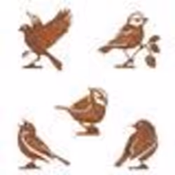 Ornements de jardin - INF - Oiseaux rouillés - Décoration de jardin - Lot de 1 - Métal