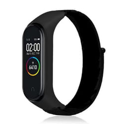 INF Bracelet de Montre en Nylon pour Xiaomi Mi Band 3/4/5/6/7 Le noir