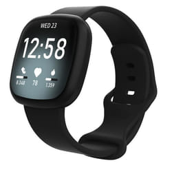 Bracelet de montre en silicone INF pour Fitbit Versa4/Sense2/Versa3/Sense Le noir S