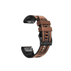 INF Bracelet de montre en cuir pour Garmin Fenix 7 Pro/7X Marron 26 mm