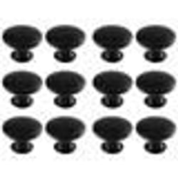 Boutons - INF - Tiroir De Porte - Rond - Noir - Paquet de 12