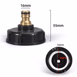 INF Adaptateur de réservoir IBC en plastique connecteur de robinet de tuyau  1/2 pouce