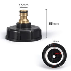 INF Adaptateur de réservoir IBC en plastique connecteur de robinet de tuyau  1/2 pouce