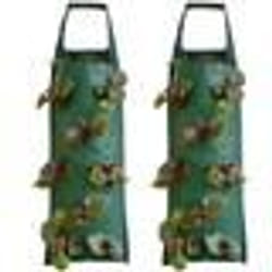 Sacs de culture - INF - Fraises suspendus - 8 poches - Plastique - Vert