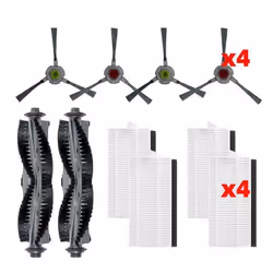 INF Accessoires pour aspirateur robot Airrobo P20 2 brosses principales à rouleaux + 4 filtres Hepa + 4 brosses latérales