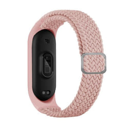 Bracelet de montre en nylon compatible avec Xiaomi Mi Band 3/4/5/6/7/NFC Rose
