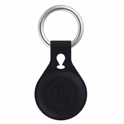 Étui/support Airtag avec porte-clés en silicone résistant avec porte-clés en acier inoxydable absorbant les chocs et sûr
