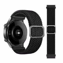 INF Bracelet de montre en nylon compatible avec Huawei Xiaomi GarminSamsung 22 mm Le noir