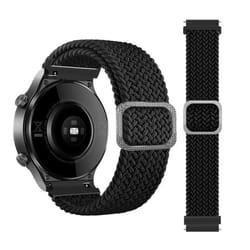 INF Bracelet de montre en nylon compatible avec Huawei Xiaomi GarminSamsung 22 mm Le noir