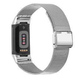 Bracelet de montre en acier inoxydable pour Fitbit Charge 5 Charge 6 Argent
