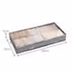 Organisateur de rangement sous le lit - INF - Gris - Tissu non tissé - Poignées - Fenêtre transparente