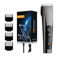 INF Tondeuse à Cheveux Électrique Silencieuse Argentée pour Homme et Famille avec Écran LED