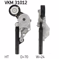 Tendeur de courroie, courroie trapézoïdale à nervures SKF VKM 31012