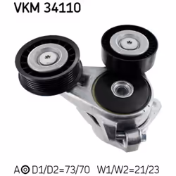Tendeur de courroie, courroie trapézoïdale à nervures SKF VKM 34110
