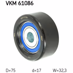 Galet enrouleur de courroie d'accessoire SKF VKM 61086