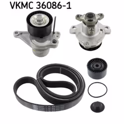 Pompe à eau + jeu de courroie trapézoïdale à nervures SKF VKMC 36086-1