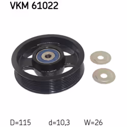 Galet enrouleur de courroie d'accessoire SKF VKM 61022