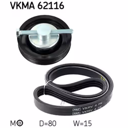 Jeu de courroies trapézoïdales à nervures SKF VKMA 62116