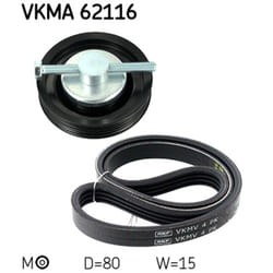 Jeu de courroies trapézoïdales à nervures SKF VKMA 62116