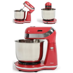 Robot Pâtissier - Rouge - 3L - 250W - 6 Vitesses - Bol Inox