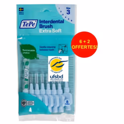 Brossettes interdentaires TePe Extra-souples - TEPE - Bleu 0.6mm ISO 3 - 8 brossettes
