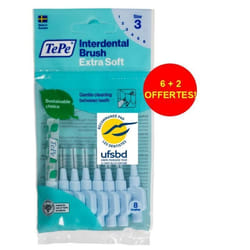 Brossettes interdentaires TePe Extra-souples - TEPE - Bleu 0.6mm ISO 3 - 8 brossettes