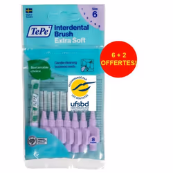 Brossettes interdentaires TePe Extra-souples violet 1.1mm ISO 6 1 sachet de 8 brossettes