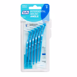 Brossettes interdentaires - TePe - Angle - 0.6mm ISO 3 - 1 blister de 6 - Mixte bleu