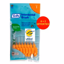 Brossettes interdentaires TePe Originales - TEPE - Orange 0.45mm ISO 1 - Nettoyage en douceur - Pack de 8