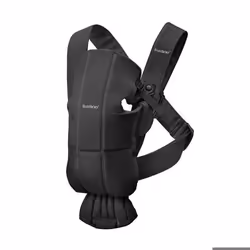 BabyBjörn Porte-bébé Mini - Tissé - Noir - Support avan - Convivial