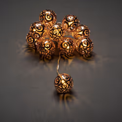 Konstsmide Light set metal balls, Guirlande lumineuse décorative, Cuivre, Polyvinyl chloride (PVC), Acier, IP20, 10 lampe(s), ...
