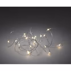 Konstsmide 1461-190, Argent, 40 lampe(s), Ampoule(s) non remplaçable(s), Micro LED, Blanc chaud, Batterie