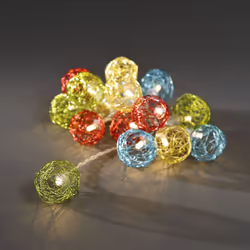 Konstsmide Light set 16 alum balls, Guirlande lumineuse décorative, Multicolore, Aluminium, Polyvinyl chloride (PVC), IP20, B ...