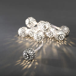 Konstsmide Light set small metal balls Guirlande lumineuse décorative Argent 10 lampe(s) LED 0,6 W