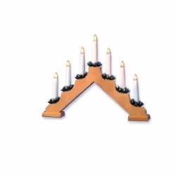 Konstsmide 7 Light Wooden Candlestick, Bois, Bois, 7 lampe(s), 230 V, 320 mm, 390 mm