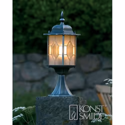 Konstsmide 7246-759, Piedestal extérieur/Lampadaire, Noir, Argent, Jardin, Patio, 1 ampoule(s), Claire, Secteur