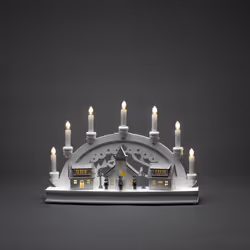 Konstsmide 3259-210, Figurine lumineuse décorative, Blanc, Bois, IP20, 6 h, Noir