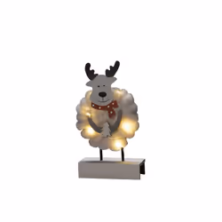 Konstsmide Wood/Cotton Moose, Figurine lumineuse décorative, Blanc, Coton, Bois, Universel, IP20, 6 h