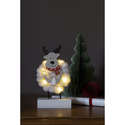 Konstsmide Wood/Cotton Moose Figurine lumineuse décorative Blanc 6 lampe(s) LED 0,36 W