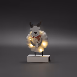 Konstsmide Wood/Cotton Moose Figurine lumineuse décorative Blanc 6 lampe(s) LED 0,36 W